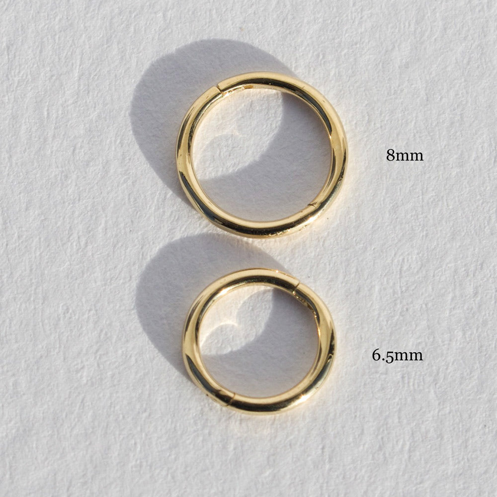 Camila – 6.5mm 14K Solid Gold Clicker Segment Huggie Hoop Earring