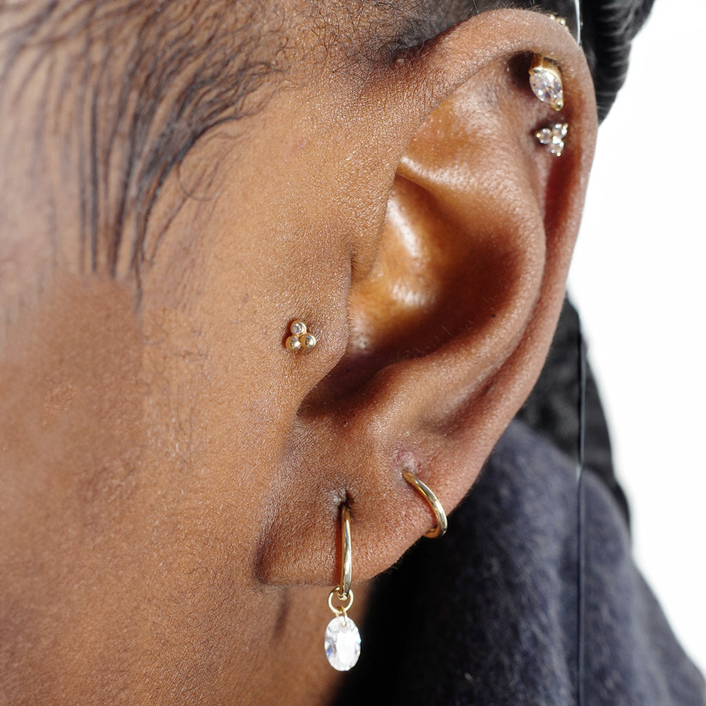 Camila – 8mm 14K Solid Gold Clicker Segment Huggie Hoop Earring