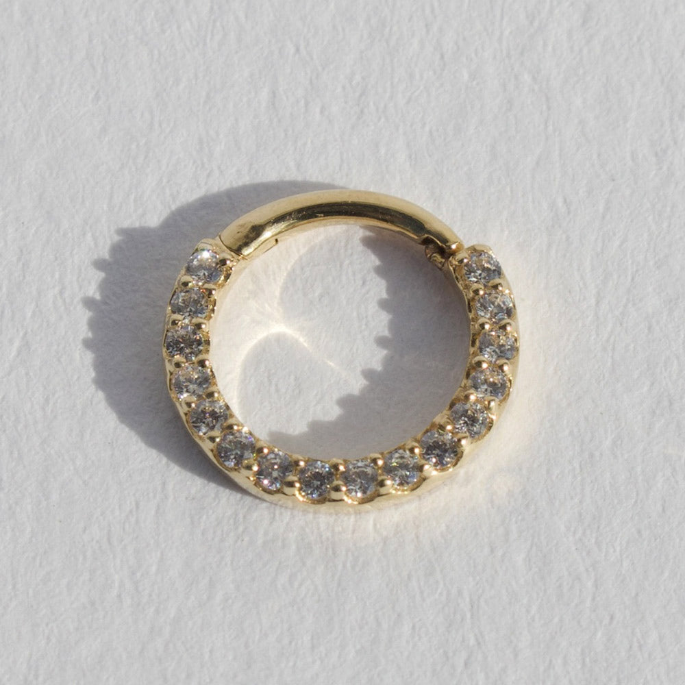Luna – 14K Solid Gold Eternity Clicker for Daith or Septum