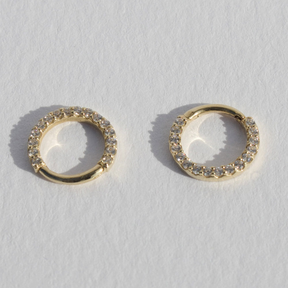 Luna – 14K Solid Gold Eternity Clicker for Daith or Septum