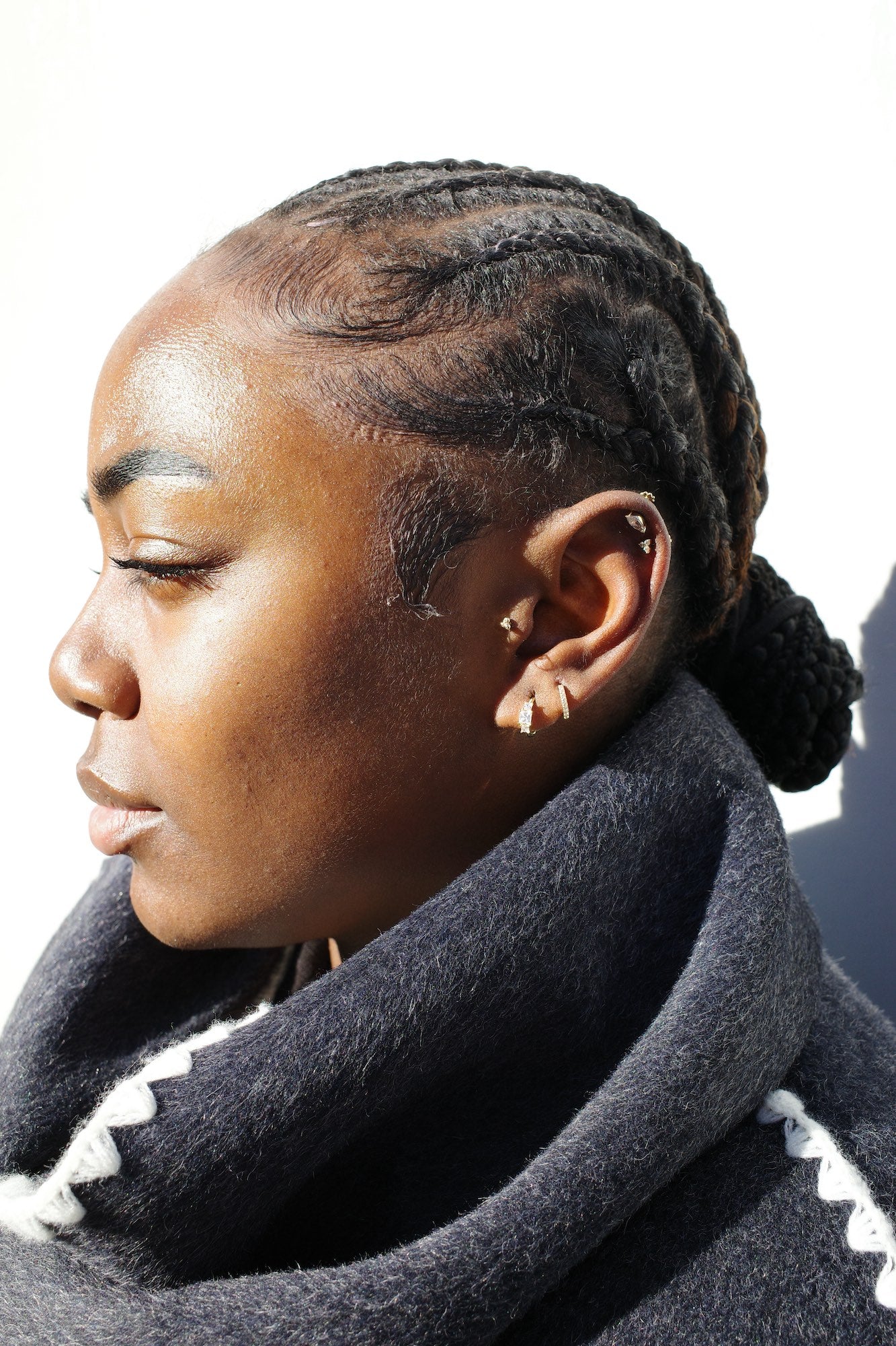 Katy – 8mm 14K Solid Gold Cubic Zirconia Clicker Segment Hoop Earring