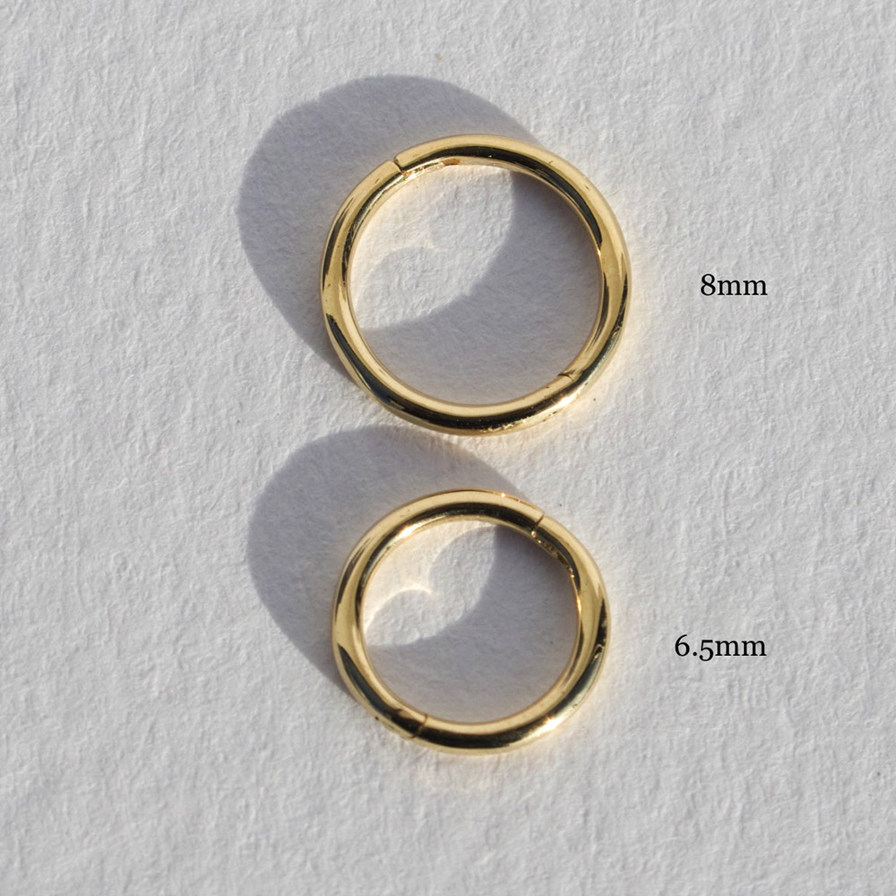 Camila - 8mm 14K Solid Gold Clicker Segment Huggie Hoop Earring